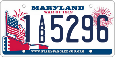 MD license plate 1AB5296