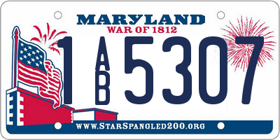 MD license plate 1AB5307