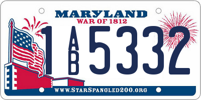 MD license plate 1AB5332