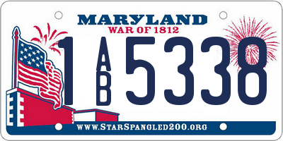 MD license plate 1AB5338