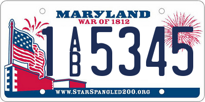 MD license plate 1AB5345