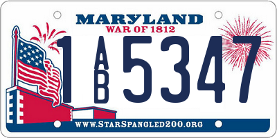 MD license plate 1AB5347