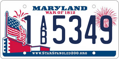 MD license plate 1AB5349