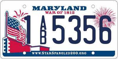 MD license plate 1AB5356