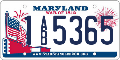 MD license plate 1AB5365