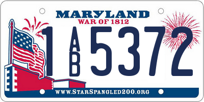 MD license plate 1AB5372