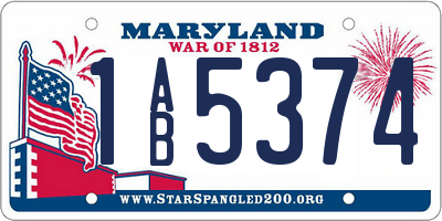 MD license plate 1AB5374