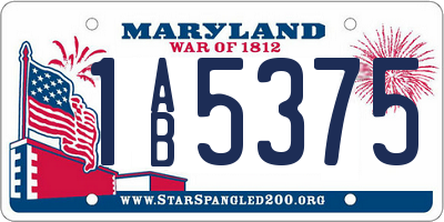 MD license plate 1AB5375