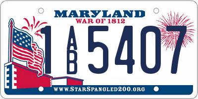 MD license plate 1AB5407