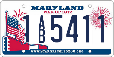 MD license plate 1AB5411