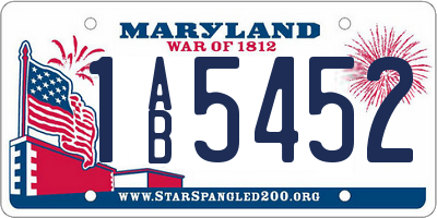 MD license plate 1AB5452
