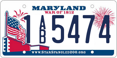 MD license plate 1AB5474