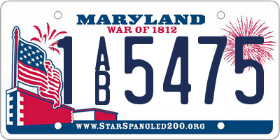MD license plate 1AB5475