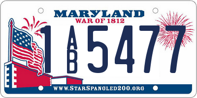 MD license plate 1AB5477