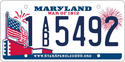 MD license plate 1AB5492