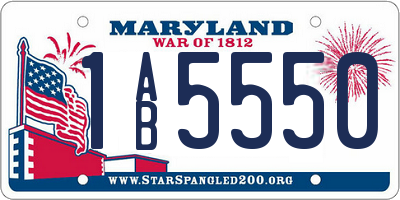 MD license plate 1AB5550