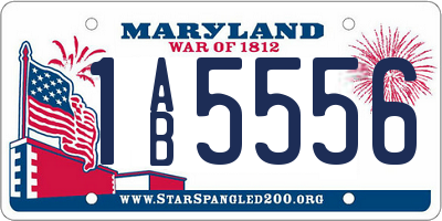 MD license plate 1AB5556
