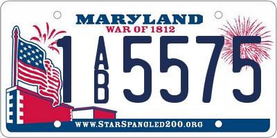 MD license plate 1AB5575
