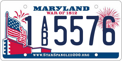 MD license plate 1AB5576