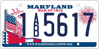MD license plate 1AB5617