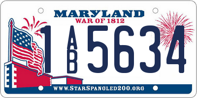 MD license plate 1AB5634