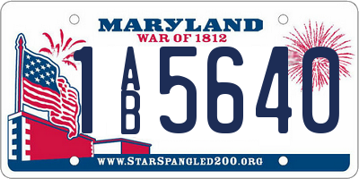 MD license plate 1AB5640