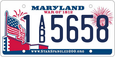 MD license plate 1AB5658
