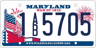 MD license plate 1AB5705