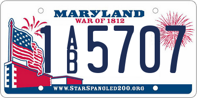 MD license plate 1AB5707