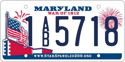 MD license plate 1AB5718