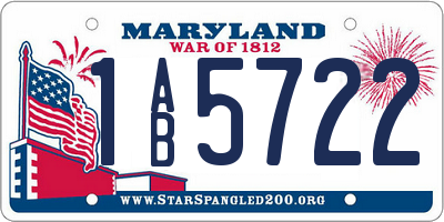 MD license plate 1AB5722