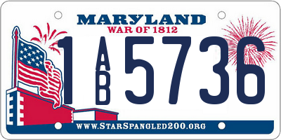 MD license plate 1AB5736