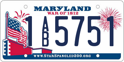 MD license plate 1AB5751
