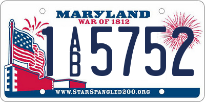 MD license plate 1AB5752
