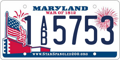MD license plate 1AB5753