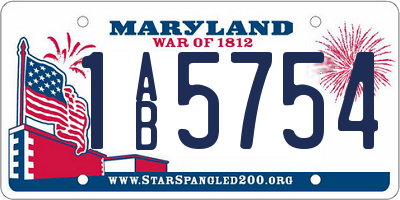 MD license plate 1AB5754
