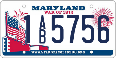 MD license plate 1AB5756