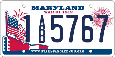 MD license plate 1AB5767