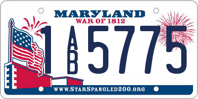 MD license plate 1AB5775