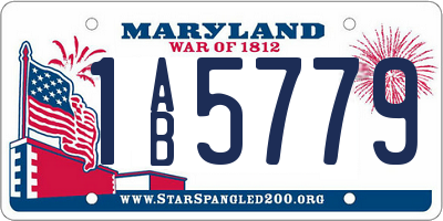 MD license plate 1AB5779