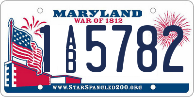 MD license plate 1AB5782