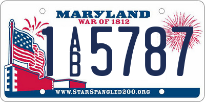 MD license plate 1AB5787