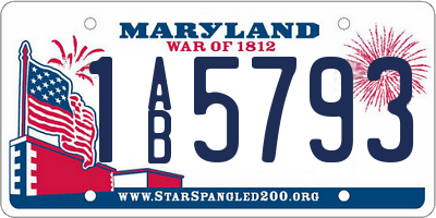 MD license plate 1AB5793