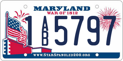 MD license plate 1AB5797
