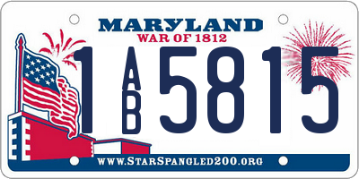 MD license plate 1AB5815