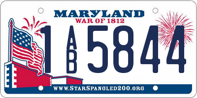 MD license plate 1AB5844
