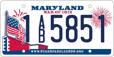 MD license plate 1AB5851