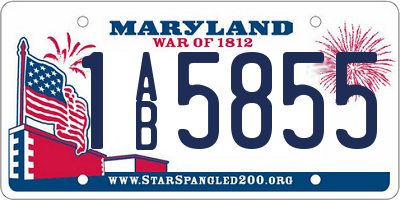 MD license plate 1AB5855