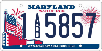 MD license plate 1AB5857