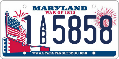 MD license plate 1AB5858